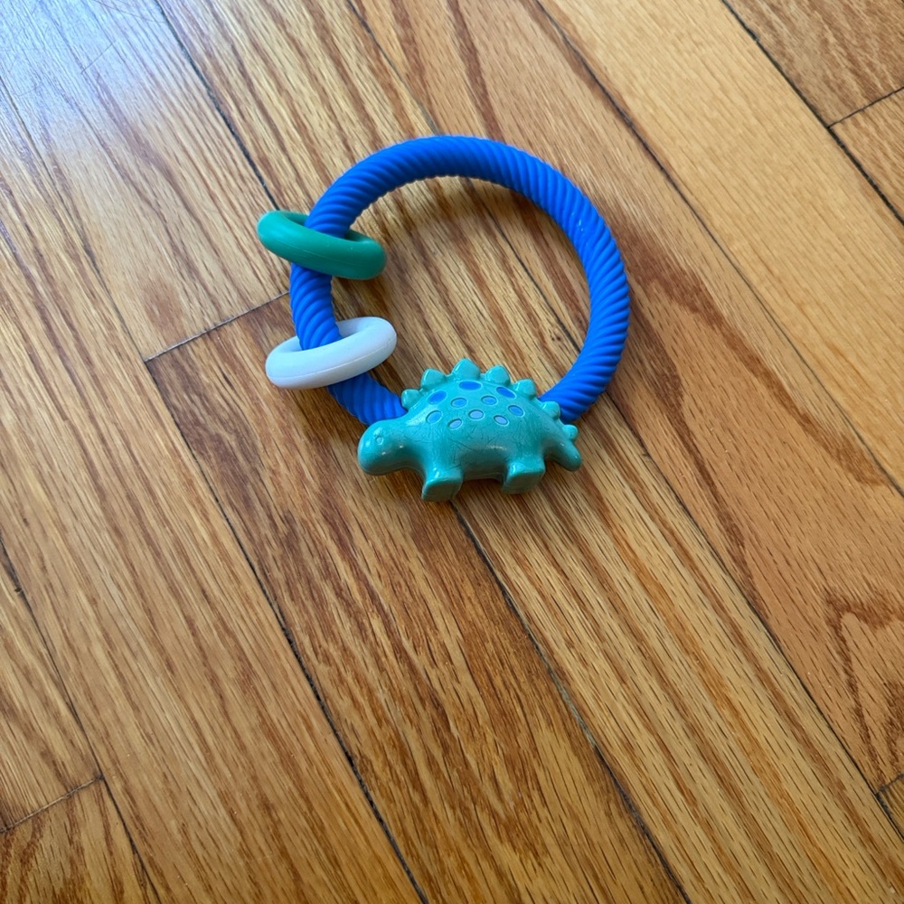 Dino Delight Teething Ring - Blue and Green
